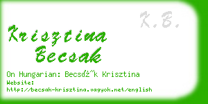 krisztina becsak business card